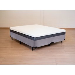 Cama Box King Size Bipartida Serenelife - Suede Cinza Escuro - 2