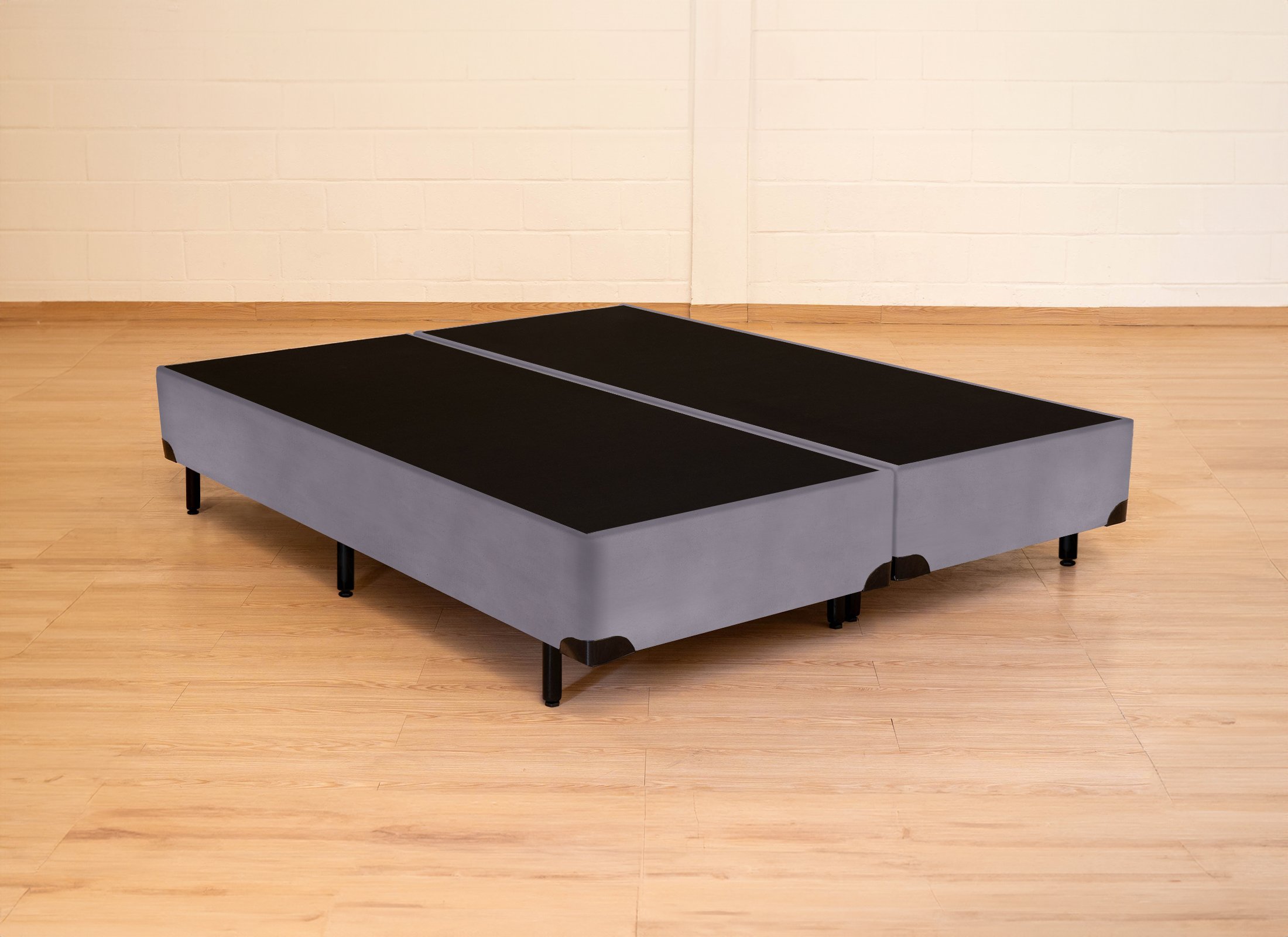 Cama Box King Size Bipartida Serenelife - Suede Cinza Escuro - 3