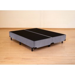 Cama Box King Size Bipartida Serenelife - Suede Cinza Escuro - 3