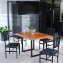 Ver imagem 1 de Mesa Laís de 120cm com 4 Cadeiras Ibiza Preto