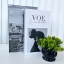 Ver imagem 2 de Decoração sala dupla livro fake + vaso cachepô preto decor