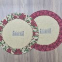 Ver imagem 3 de Kit Capa de Sousplat Natal Floral Xadrez Dupla Face 06 Peças