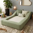 Ver mais imagens de Cama Infantil Montessoriana a Vácuo Solteiro Colchão Brinde Bouclê Verde Montanaris Decor