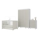 Ver imagem 2 de Quarto de Bebê Completo com Berço Americano 3 em 1 Dengo Multimóveis Mp4588 Branco/off White