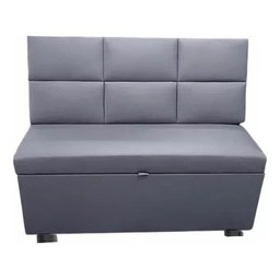 Conjunto Canto Alemão Baú Encosto Ripado Corino 120x45cm Branco - 3