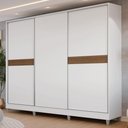 Ver imagem 1 de Guarda-Roupa Casal 100% MDF com Pés 3 Portas Branco Malta Madesa