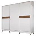 Ver imagem 2 de Guarda-Roupa Casal 100% MDF com Pés 3 Portas Branco Malta Madesa