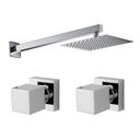 Ver imagem 1 de Kit Ducha Quadrada 20x20 Slim e 2 Acabamentos para Registro Base Deca de 1/2 ou 3/4 Cromado