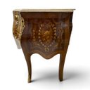 Ver imagem 5 de Cômoda Clássica Marchetada com 2 Gavetas e Tampo em Mármore 76x87x46cm
