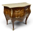 Ver imagem 3 de Cômoda Clássica Marchetada com 2 Gavetas e Tampo em Mármore 76x87x46cm