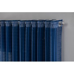 Cortina Voil Xadrez para Sala, Quarto e Cozinha 6,00 X 2,80 Azul - 2