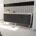 Ver imagem 4 de Gabinete de Cozinha 174cm Armário Pia 3 Gavetas e 3 Portas: Grafite