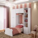 Ver imagem 1 de Quarto Infantil com Cama e Guarda Roupa Elysa Branco