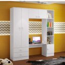 Ver imagem 5 de Quarto Infantil com Cama e Guarda Roupa Elysa Branco