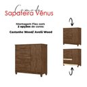 Ver imagem 5 de Guarda Roupa Solteiro Chile com Cômoda Vênus com Pés e Armário Multiuso New Íris Castanho Wood – Mov