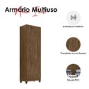 Ver mais imagens de Guarda Roupa Solteiro Chile com Cômoda Vênus com Pés e Armário Multiuso New Íris Castanho Wood – Mov