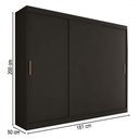 Ver imagem 5 de Guarda-roupa Casal Harvard 3 Portas 2 Gavetas 100% Mdf Preto - Panorama Móveis