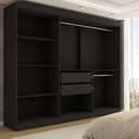 Ver imagem 6 de Guarda-roupa Casal Harvard 3 Portas 2 Gavetas 100% Mdf Preto - Panorama Móveis