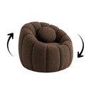 Ver imagem 4 de Poltrona Decorativa Giratória Concha c/Almofada Boucle Marrom Abobora -Vimont Moveis