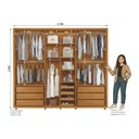 Ver imagem 4 de Guarda-Roupa Casal 6 Portas 100% MDF com Pés Volpi Marrom/Cumaru