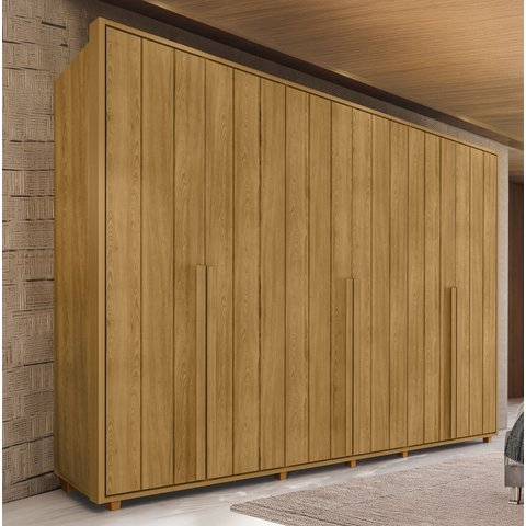 Guarda-Roupa Casal 6 Portas 100% MDF com Pés Volpi Marrom/Cumaru