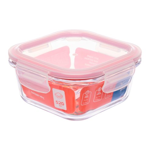 Pote de Vidro Hermético 520ml Quadrado Invicta