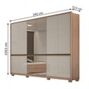 Ver imagem 4 de Guarda-Roupa Casal 6 Portas 4 Gavetas com Espelho e Pés Urban