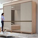 Ver imagem 6 de Guarda-Roupa Casal 6 Portas 4 Gavetas com Espelho e Pés Urban