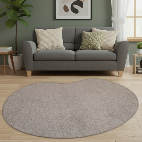 Tapete para Sala e Quarto Orgânico Bean Cinza Chenille Coloré Lisse 140x200cm