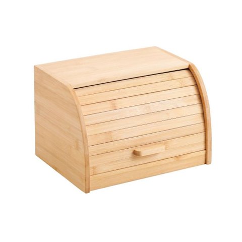 Porta Pão em Bambu Orgânico com Tampa Retrátil - 27x20x18cm Mek