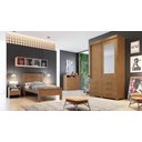 Ver imagem 1 de Guarda Roupa Solteiro com Espelho 2 Portas 6 Gavetas - Buriti-cumaru - Móveis Novo Horizonte