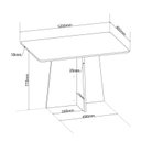 Ver imagem 3 de Mesa de Jantar Retangular 4 Lugares Aires em MDF Mel e Preto