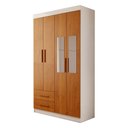 Ver imagem 3 de Guarda-Roupa Infantil Lisboa 4 Portas 2 Gavetas com Espelho Branco/Cinamomo - Panorama Móveis