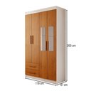 Ver imagem 4 de Guarda-Roupa Infantil Lisboa 4 Portas 2 Gavetas com Espelho Branco/Cinamomo - Panorama Móveis