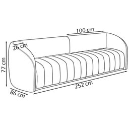 Jogo Sofa 252 cm 3 Lug E Poltrona 1 Lug Memphis TCS 721 Corano Moll - 3