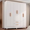Guarda Roupa Casal Lite 6 Portas e 2 Gavetas Branco - Móveis Leão - 2