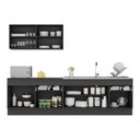 Ver imagem 6 de Armário de Cozinha Compacta 270cm com Rodapé Veneza Multimóveis V2111 Preto/branco