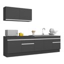 Ver imagem 3 de Armário de Cozinha Compacta 270cm com Rodapé Veneza Multimóveis V2111 Preto/branco