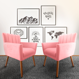 Kit 2 Poltrona Cecília Salão de Beleza Rosa Visammer - 1
