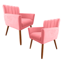 Kit 2 Poltrona Cecília Salão de Beleza Rosa Visammer - 2