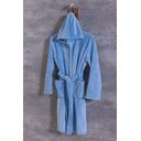Ver imagem 1 de Roupão Infantil Toque de Seda C/ Capuz Azul 8-10 Niazitex 04000023AZL210