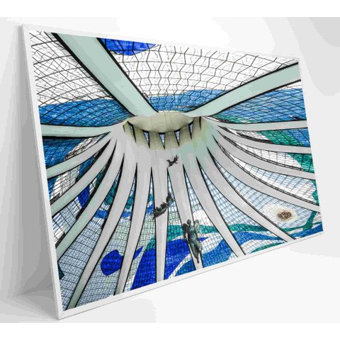 Quadro Catedral de Brasília - 60x40 Cm - Tecido Canvas