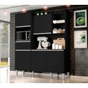 Ver imagem 1 de Cozinha Compacta Kit Isabel 5 Portas 1 Gaveta e Nicho P/ Microonda - Preto Ajl