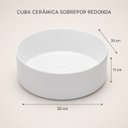 Ver imagem 2 de Cuba Ceramica Sobrepor Redonda 30x30x11 Goldenx Premium