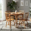 Ver imagem 1 de Jogo de Jantar Colonial Clássico Redonda 4 Cadeiras Todo Mel Cozinha