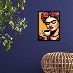 Quadro Cantinho do Café Frida 24x18cm:madeira Branca - 2