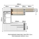 Ver imagem 4 de Armário de Cozinha Completa 290cm Branco/Branco/Crema Safira Madesa 03