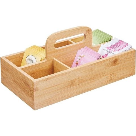 Caixa Organizadora em Bambu com Alça Ecokitchen Mimo Style