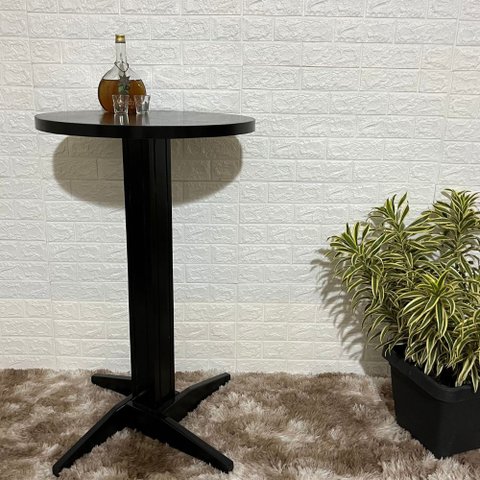 Mesa Bistrô Fixa de Madeira:preto