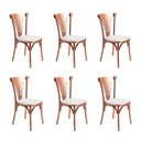 Ver imagem 1 de Kit 6 Cadeiras Paris Luxo Aço Carbono Resistente para Mesa de Jantar e Área Gourmet - Cobre/Branca